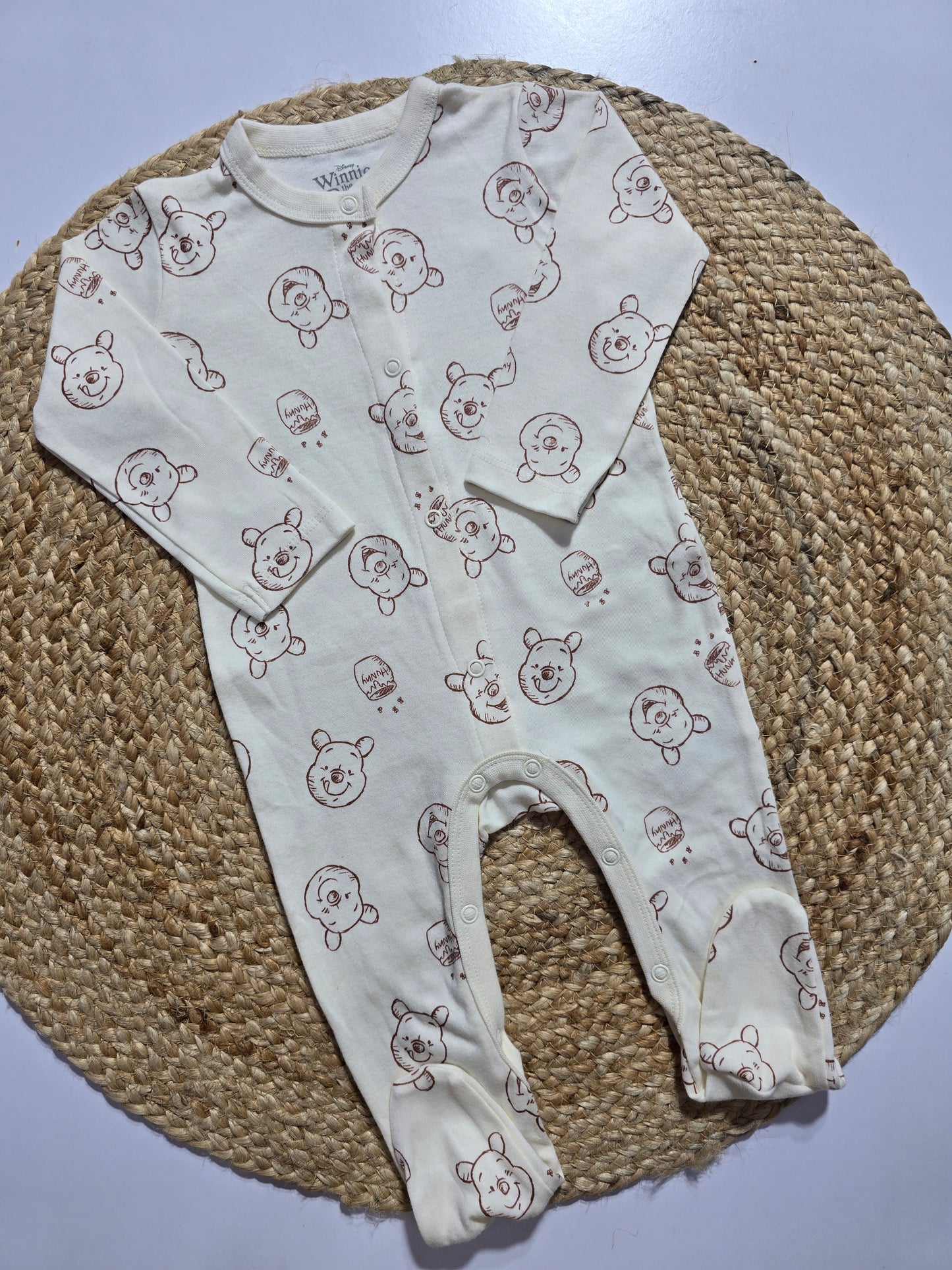 Baby's FS jumpsuit /sleepsuit with shoe - pooh sandle