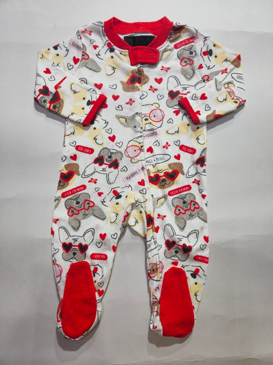 Baby's FS jumpsuit /sleepsuit with shoe- heart teddy