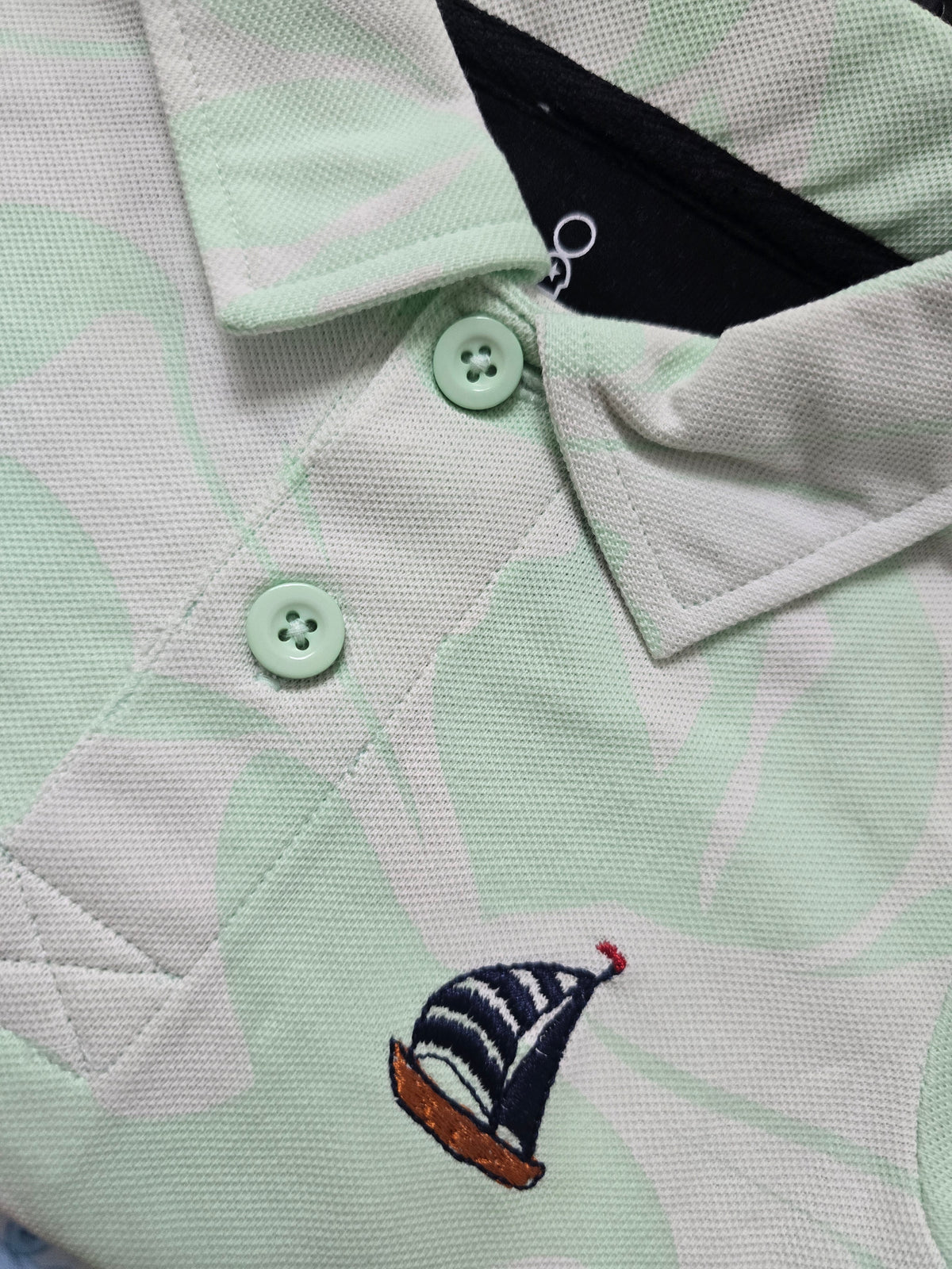 Baby's shorts set - green wave
