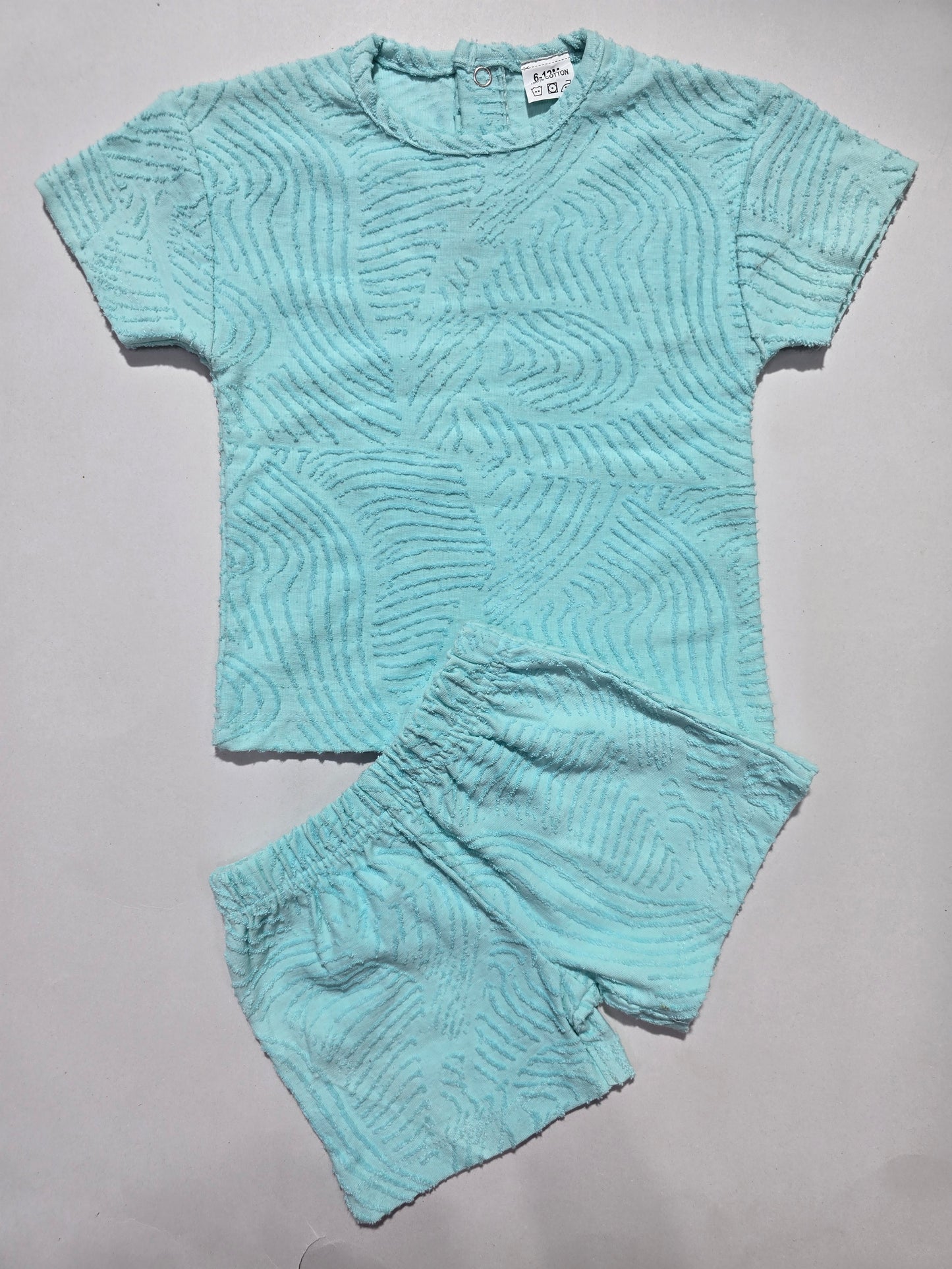 Soft cotton baby boys clothing set in blue color