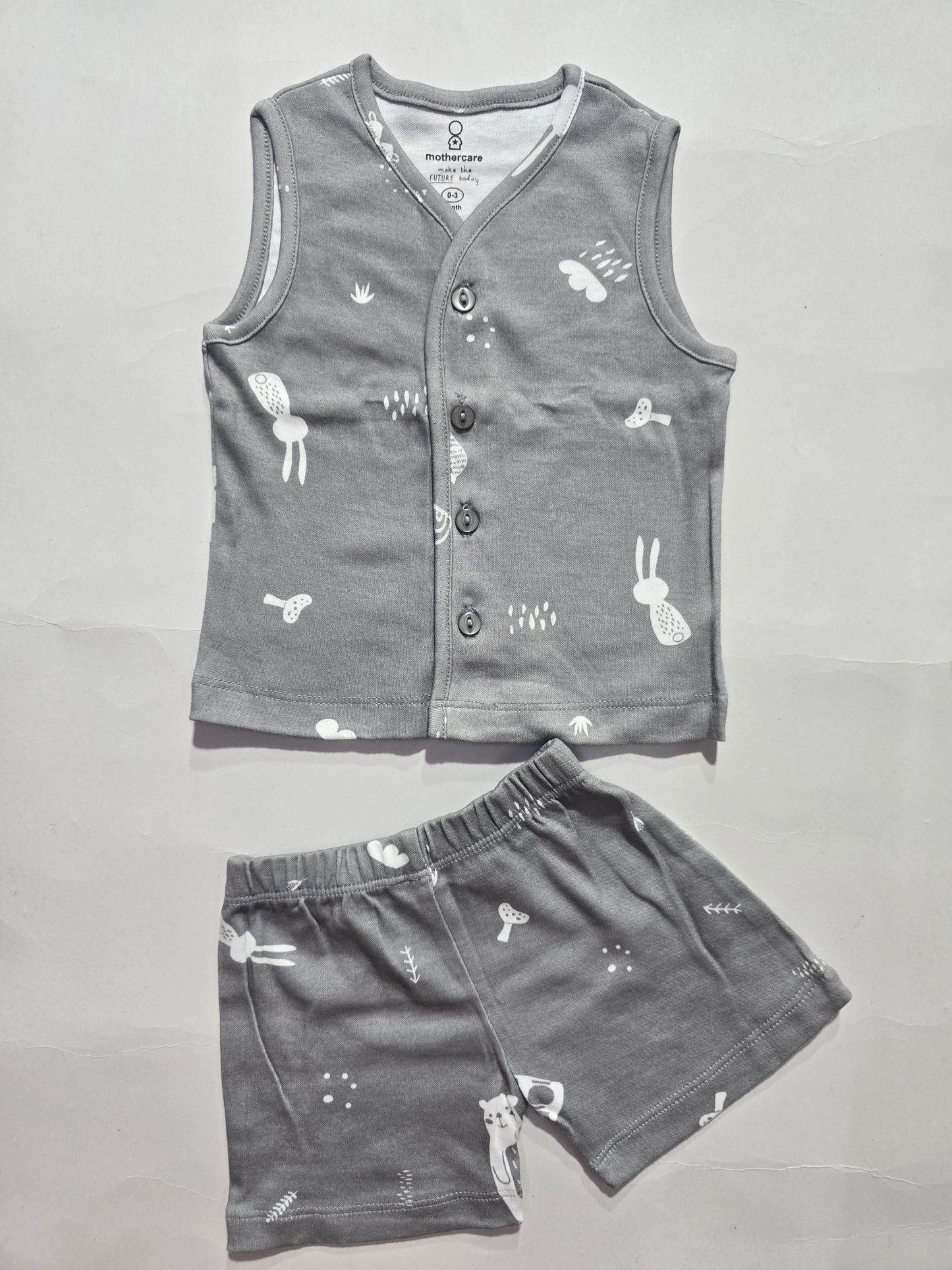 Baby's jabla LS shorts set - grey