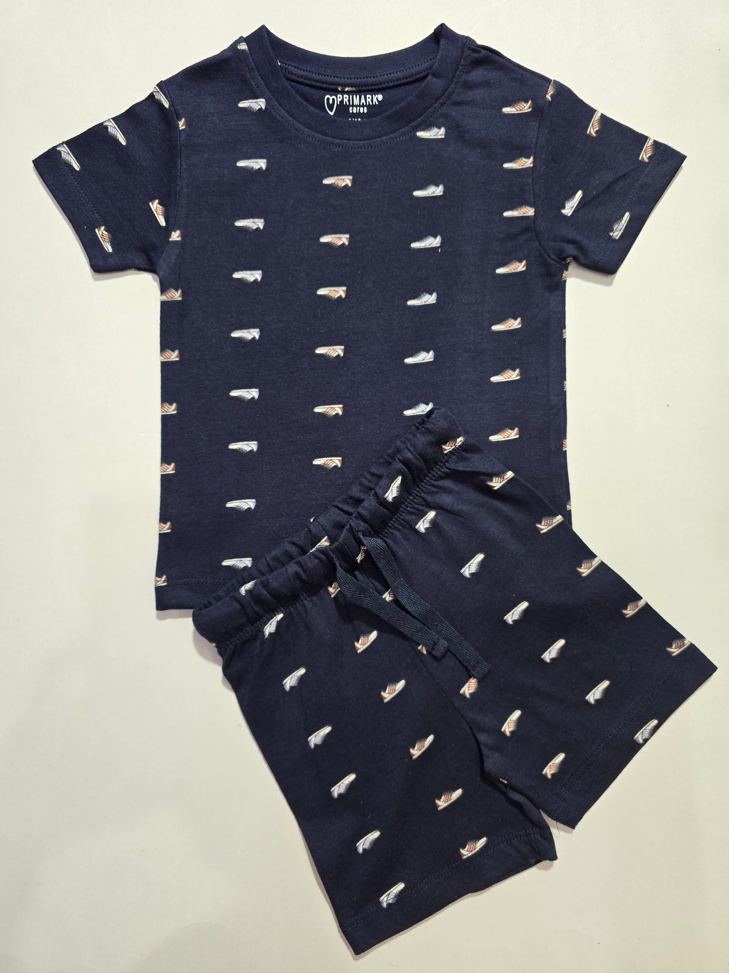 Cotton Baby Shorts Set Navy Blue