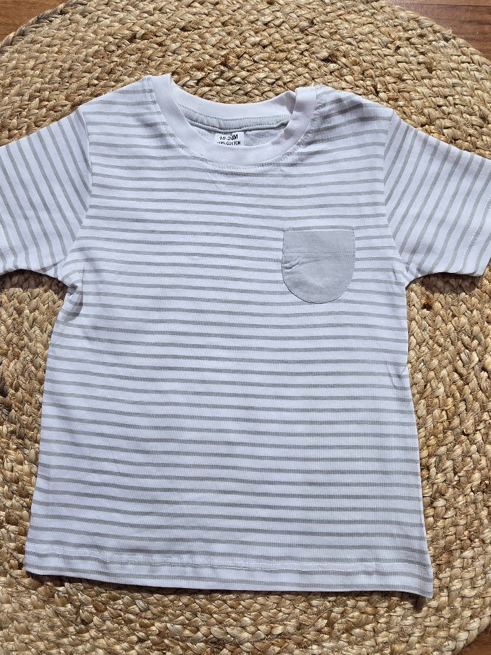 Baby's t-shirt - grey stripes