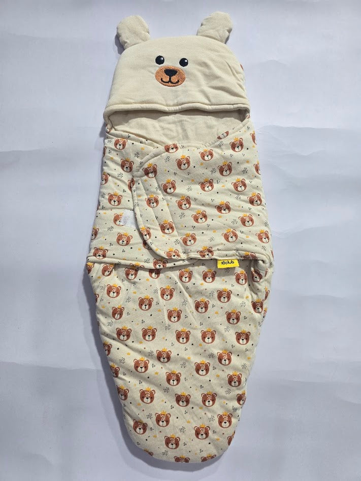 Baby's Hooded wrapper - teddybear
