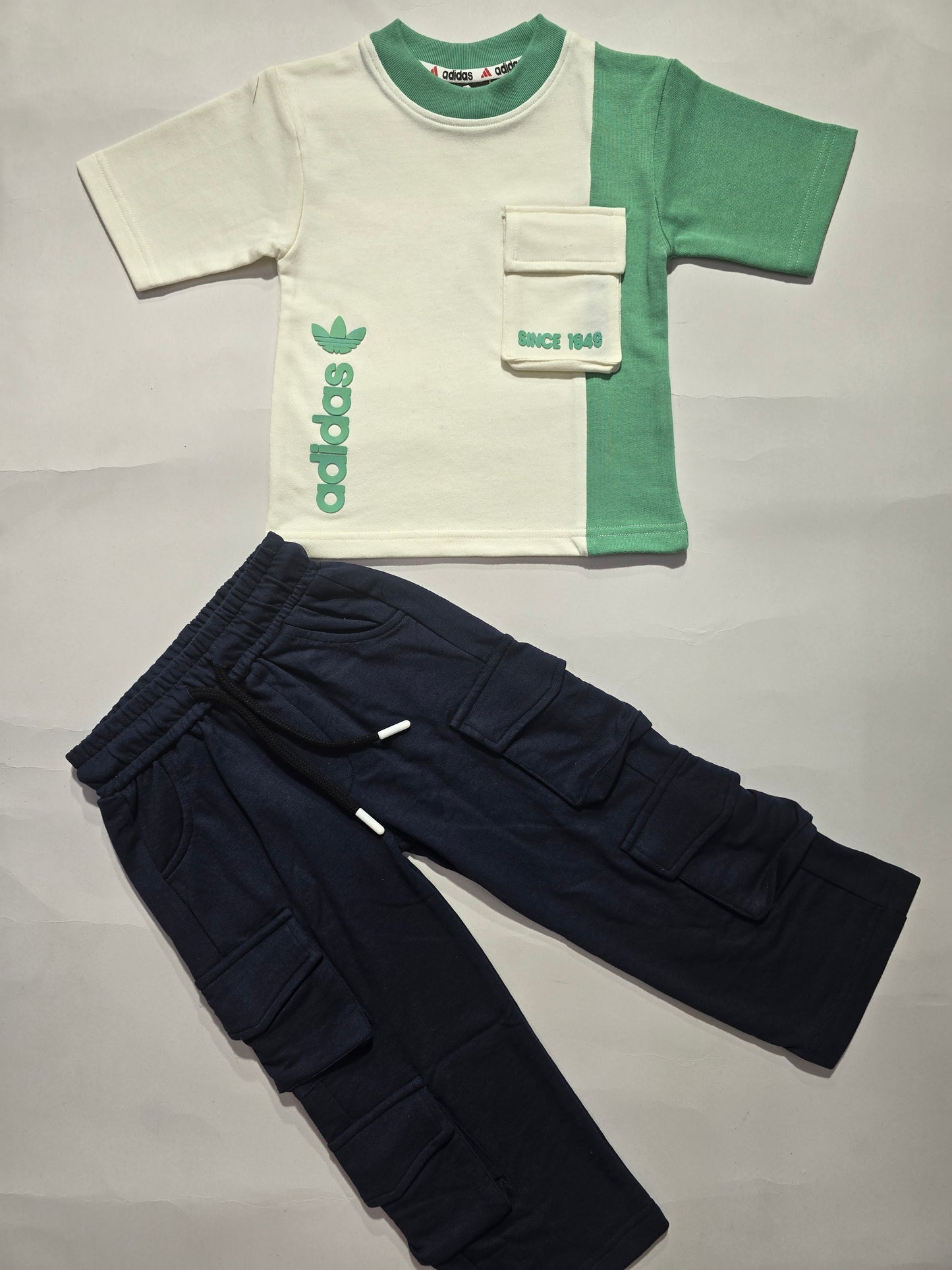Boy's cargo pant set - green