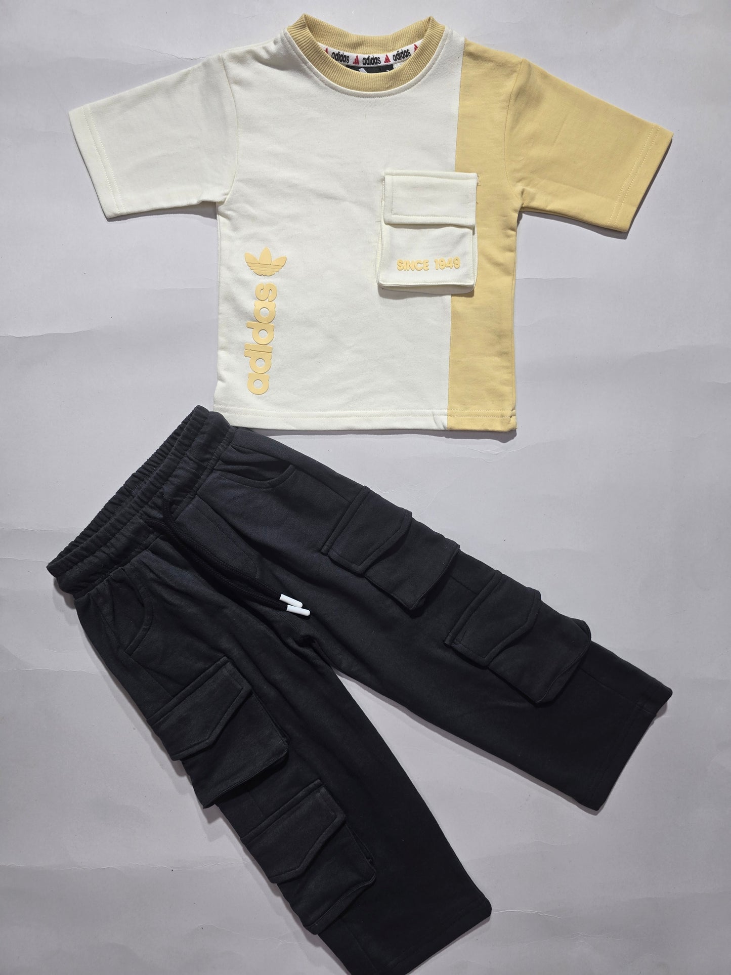 Boy's cargo pant set - yellow