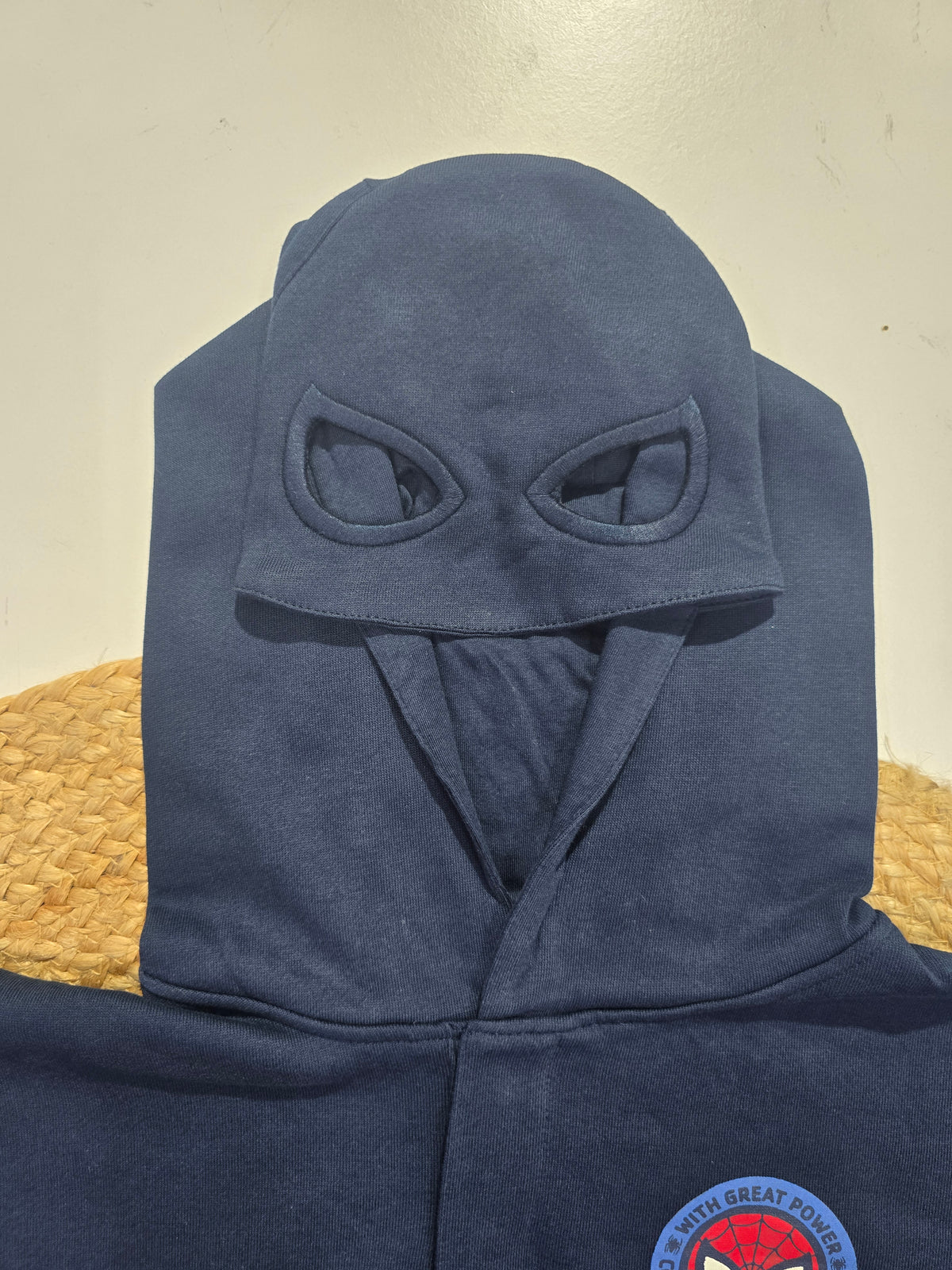 Boy's loop knit hoodie - navy spider man