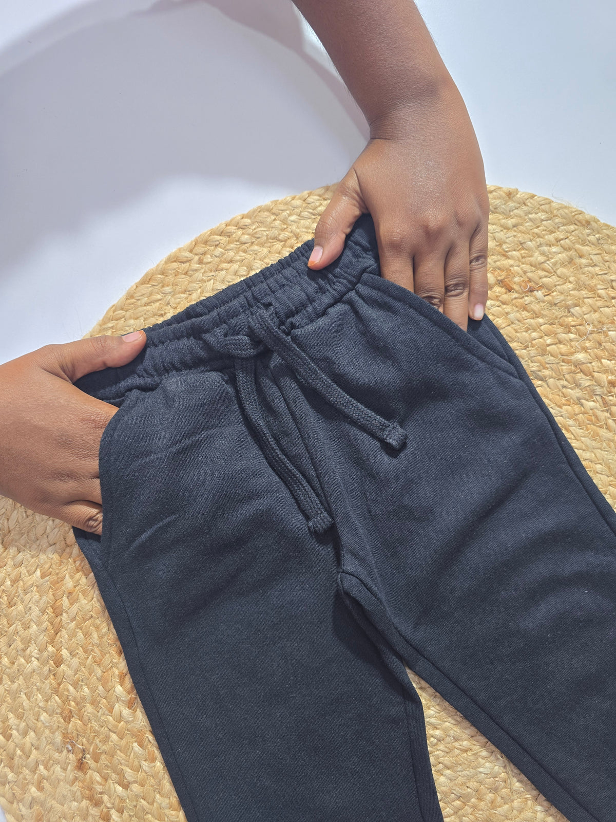 Boy's loop knit pant - black