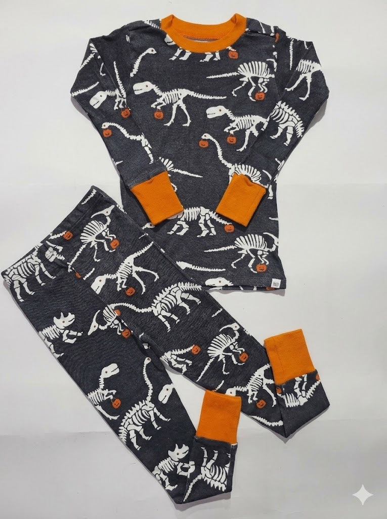 Unisex pant Co-ord Set - black skeletons