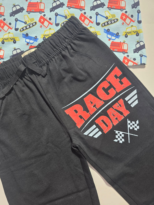 boy's pant set - blue cars