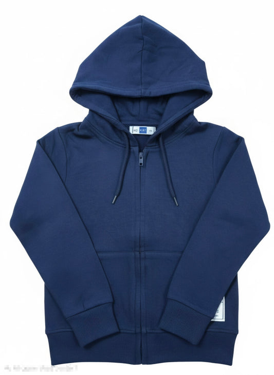 Girl's loop knit zipper hoodie - nevy