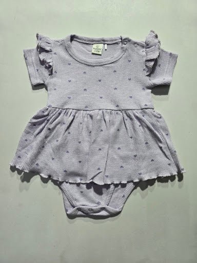 Baby's frock rompers - purple heart