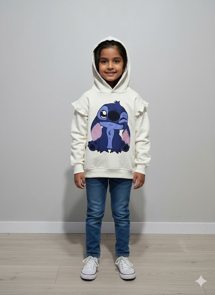 Girl's loop knit hoodie
