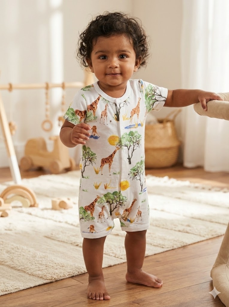 Baby Sleepsuits & Jumpsuits in soft cotton half sleeve design for newborn babies