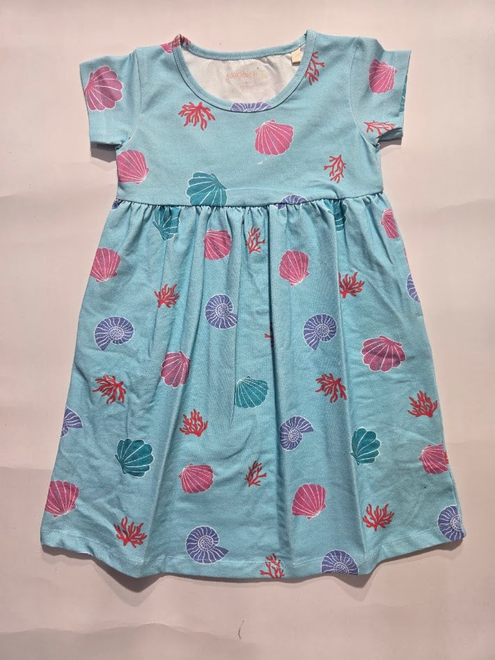 Girl's frock - shell blue