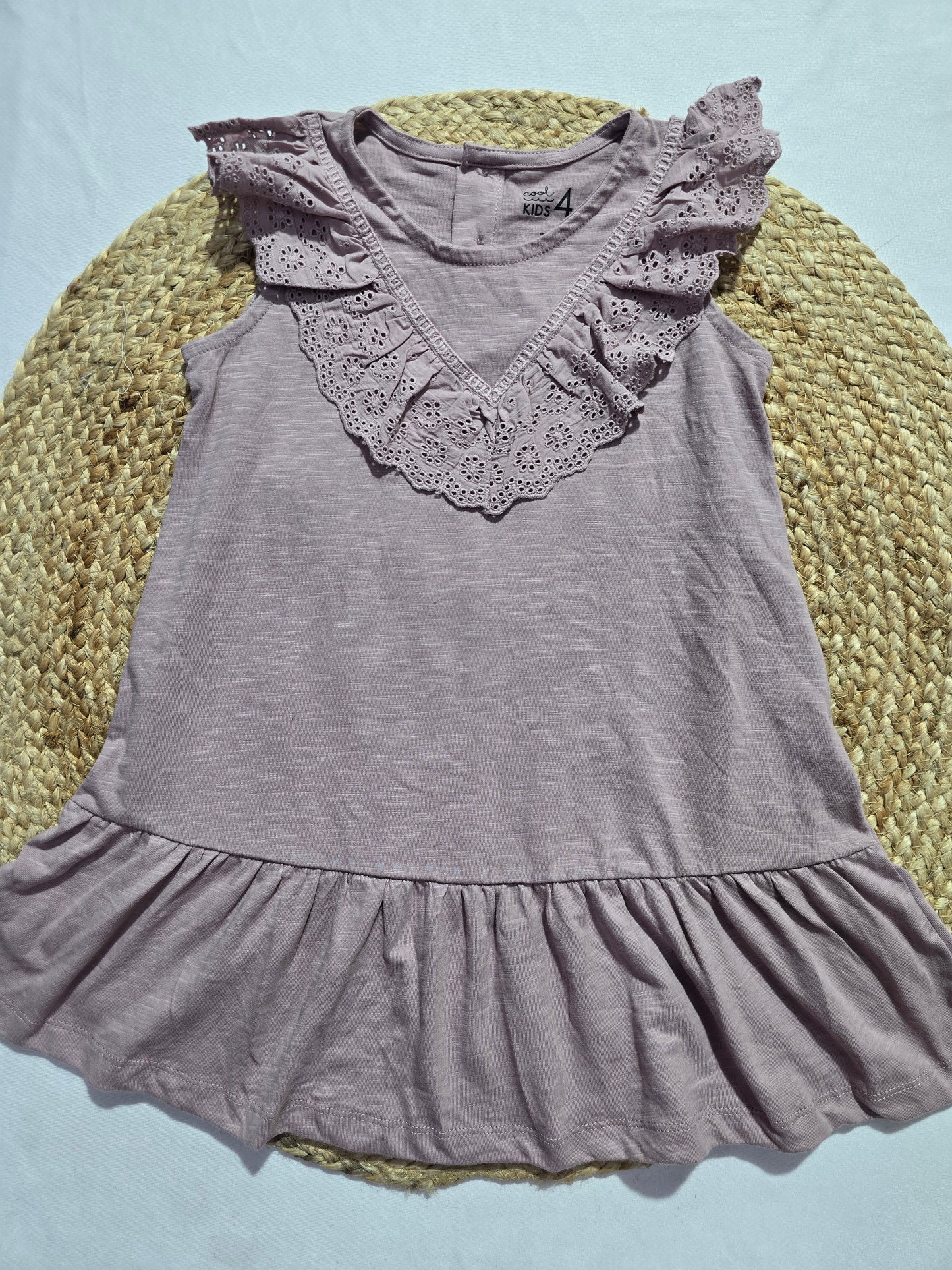 Girl's frock top - peach