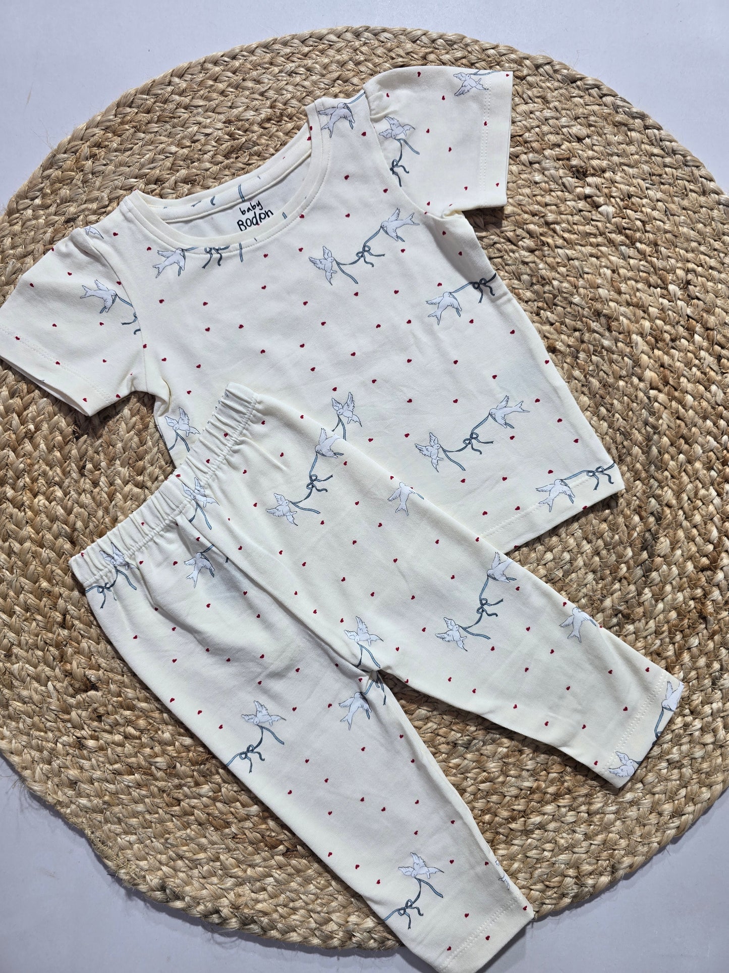 Baby girl's pant set - heart bird