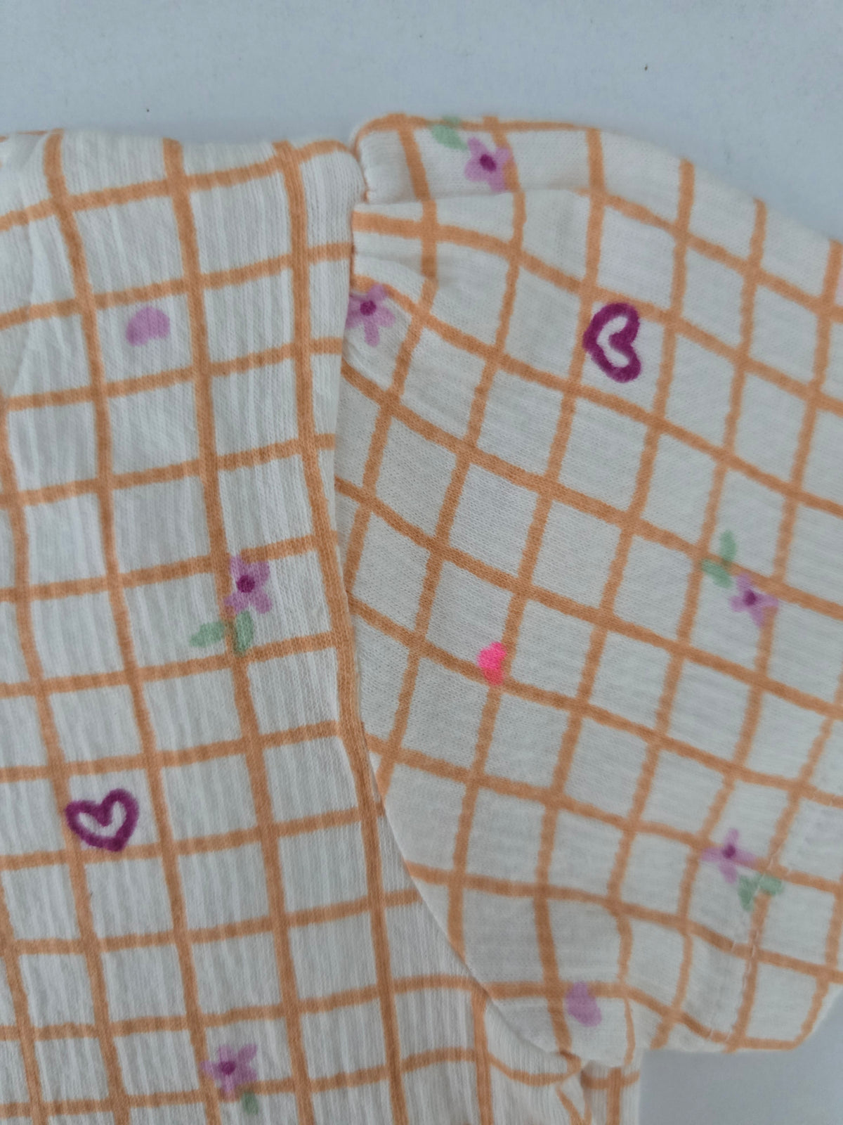 Baby Girls Pant Set Orange Checks Cotton Baby Co-ord Pant Sets