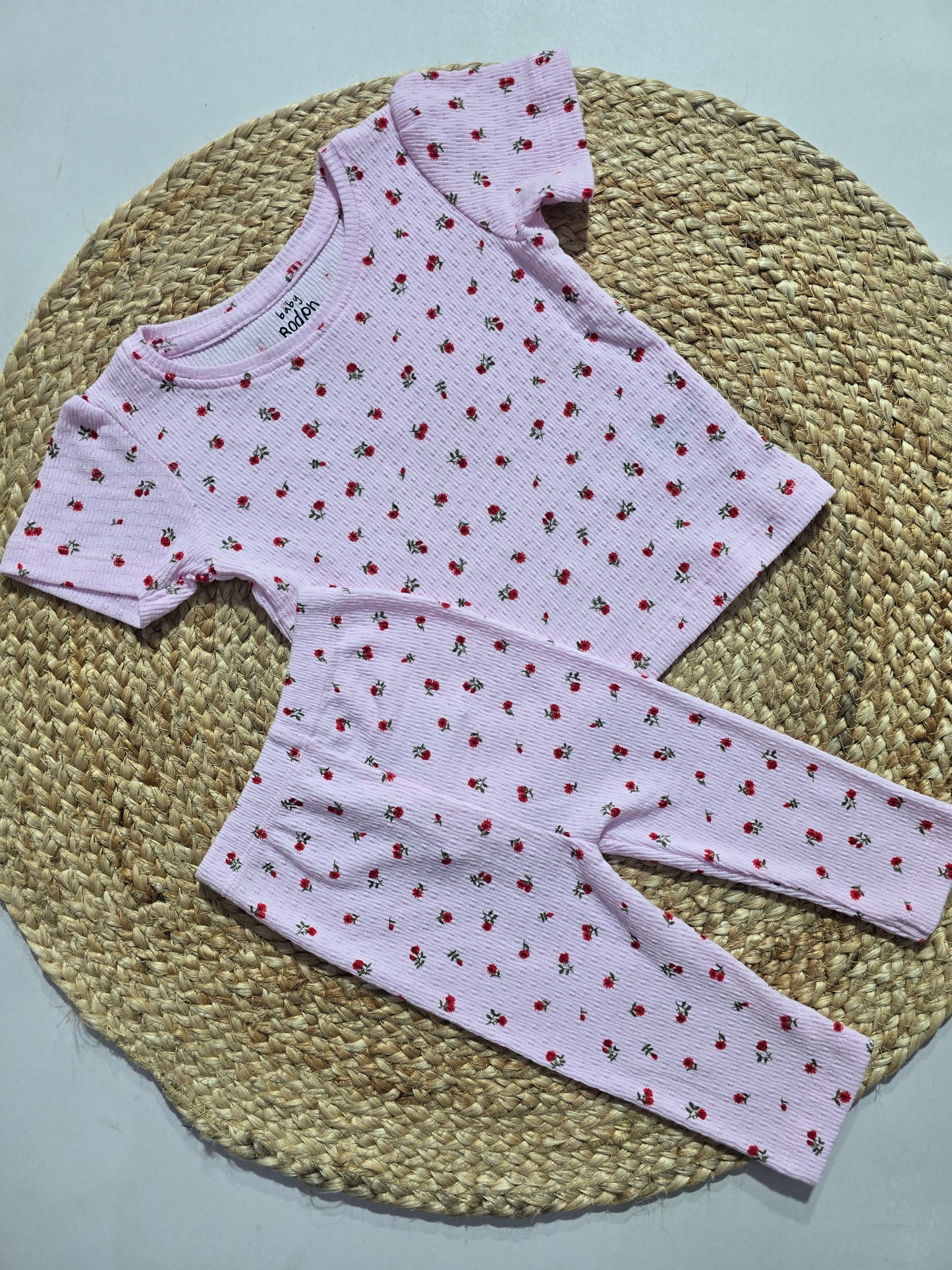 Baby girl's pant set - pink rose
