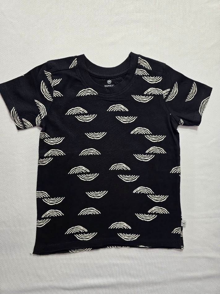 Girl's t-shirt - black white rainbow