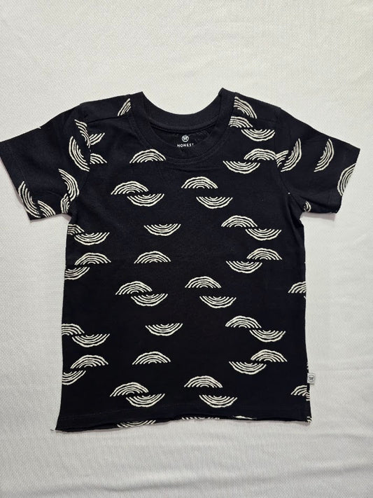 Girl's t-shirt - black white rainbow