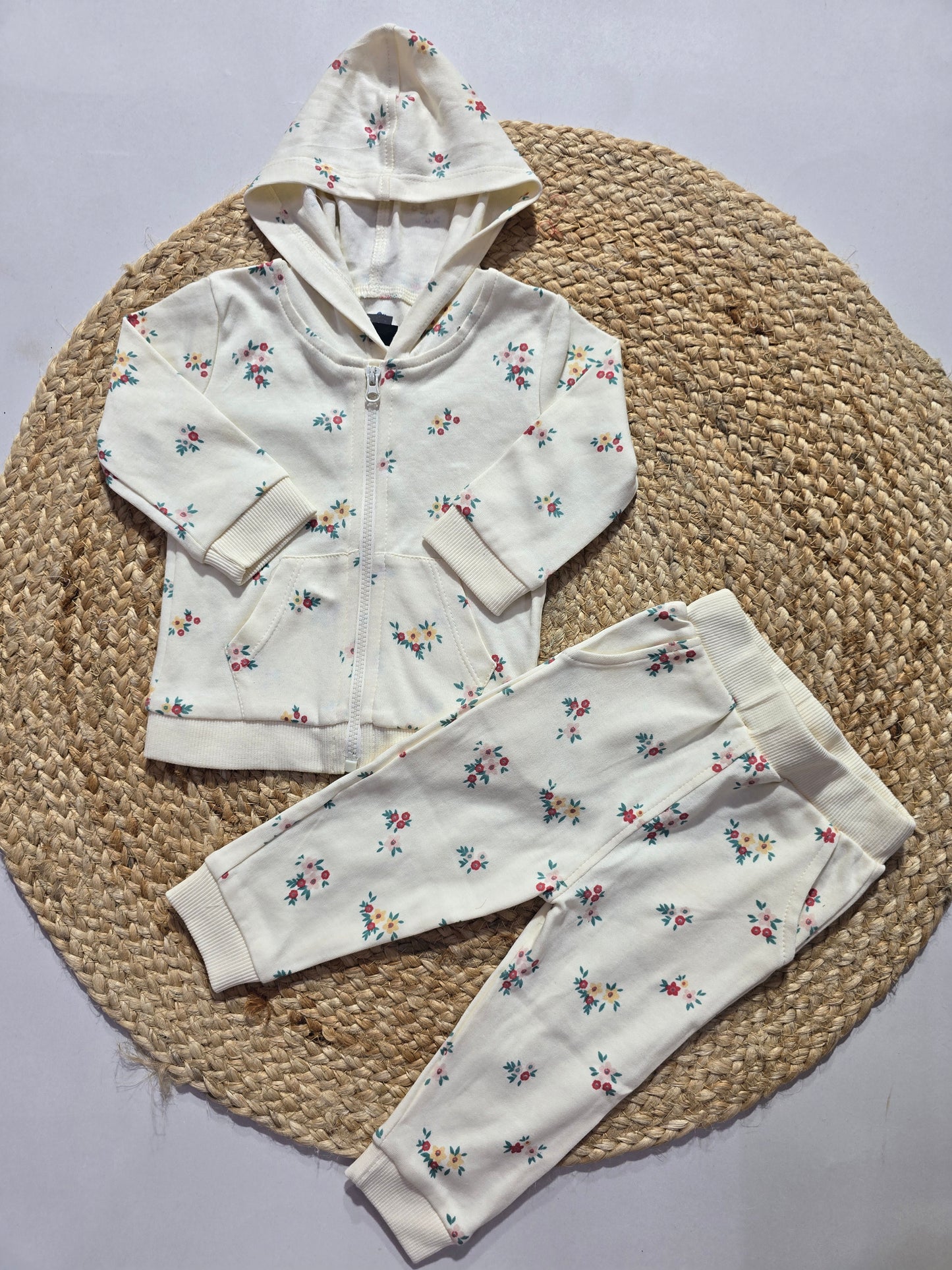 Baby's hoodie pant set - blossom