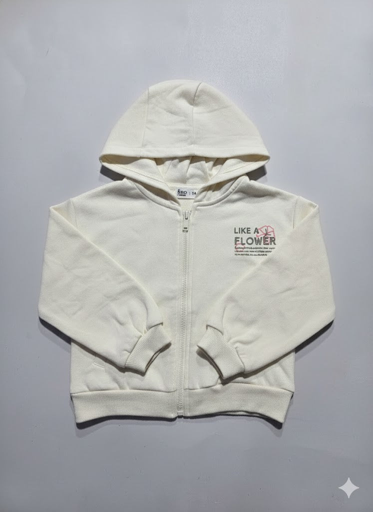 Girl's loop knit zipper hoodie