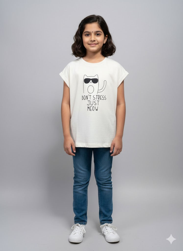 Girl's Cap sleeve t-shirt (Loopknit )