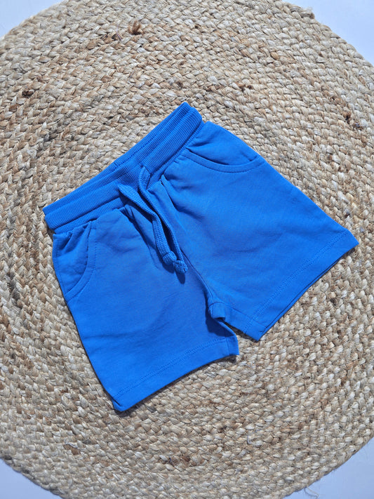 Baby's loop knit shorts - royal blue