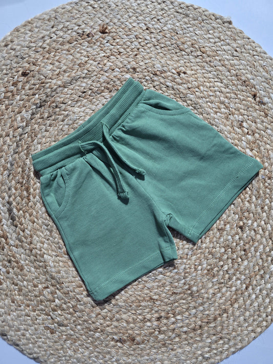 Baby's loop knit shorts - green