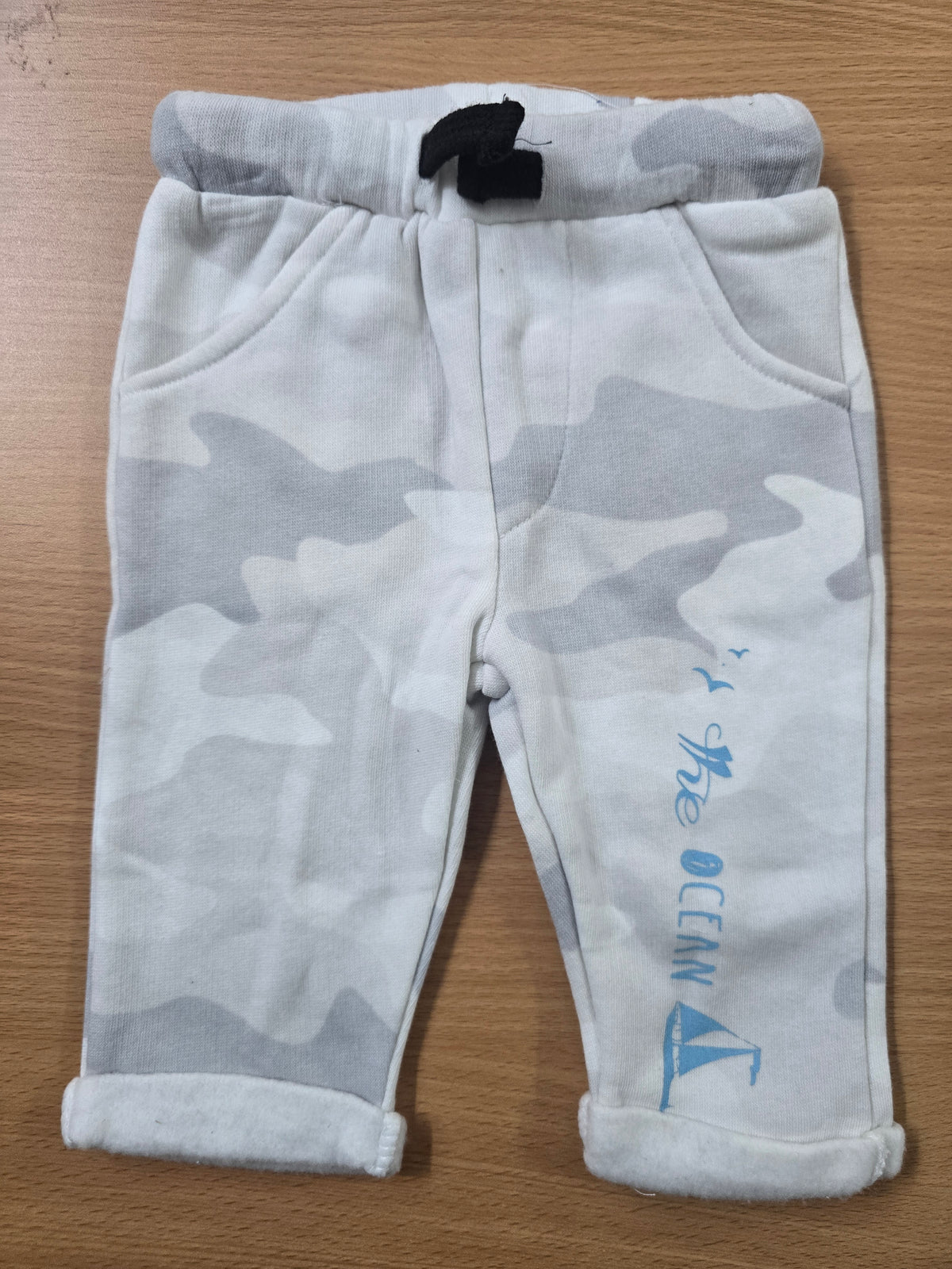 Baby's loop knit pants - grey military