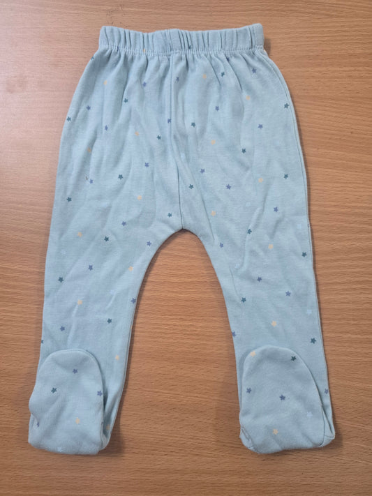 Baby's pants with attached shoe - blue stars