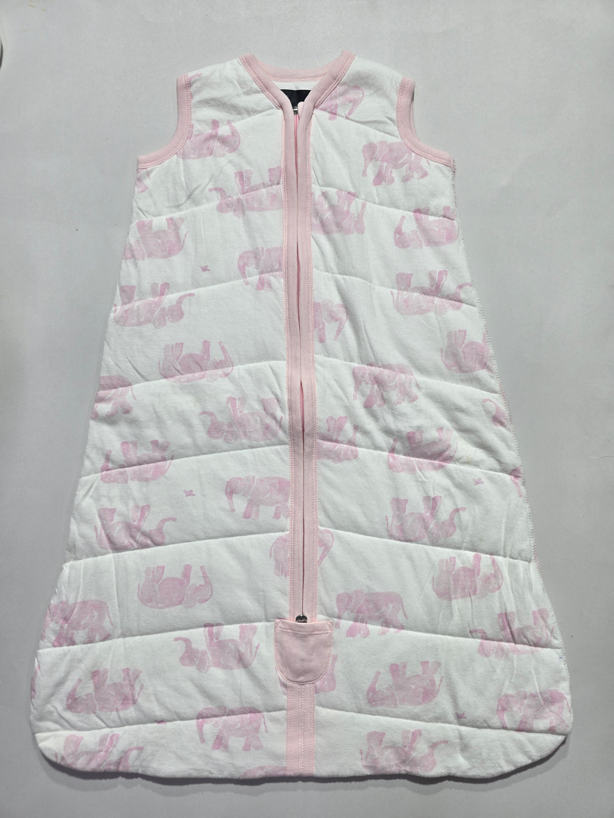 Baby's sleeping bag with inner sponge - pink elephant