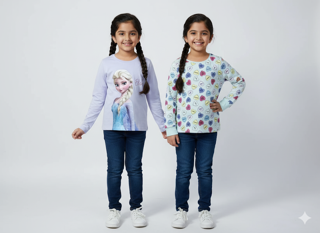 Girl's t-shirt (2 pcs combo)