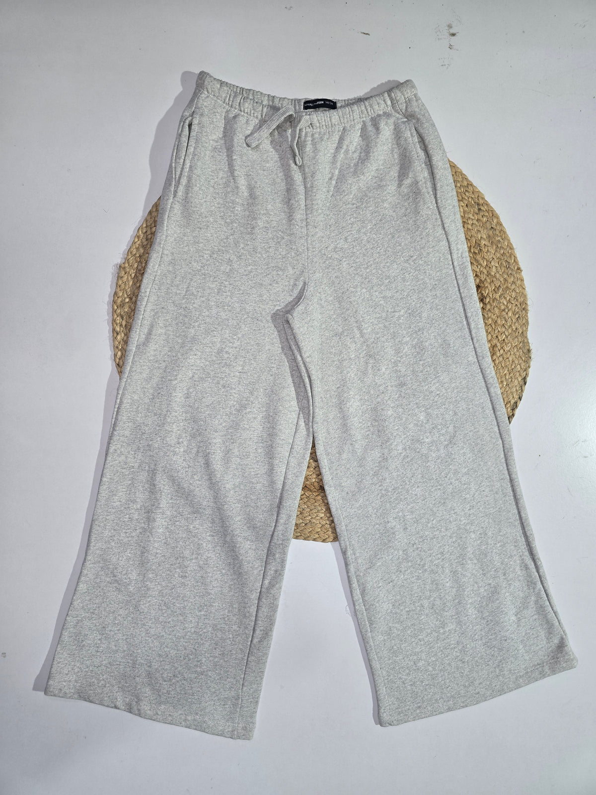 Girl's loop knit palazzo pant - light grey