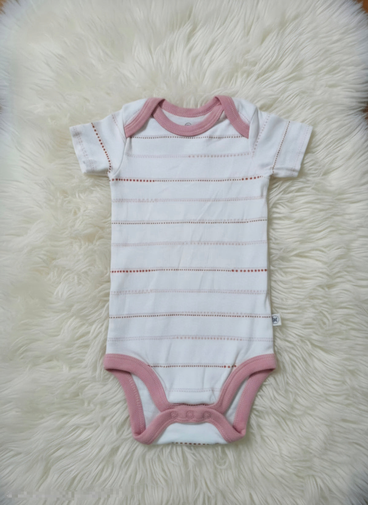 Baby's rompers - pink dot lines