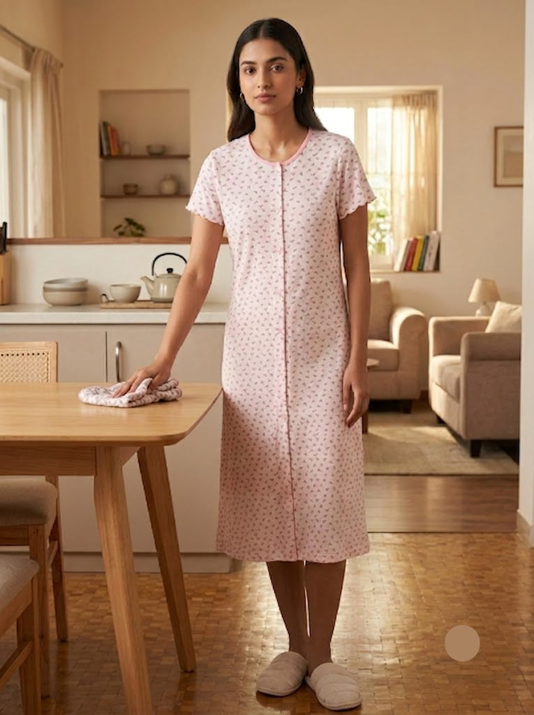 Women's long polo - pink blossom