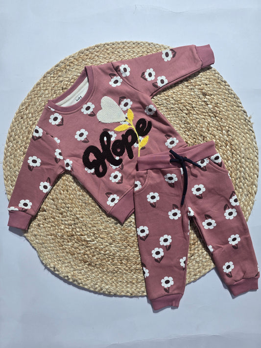 Baby's co-ord Pant Set – dusty rose hope