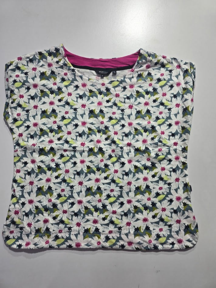 Women's cap sleeve top - white blossom