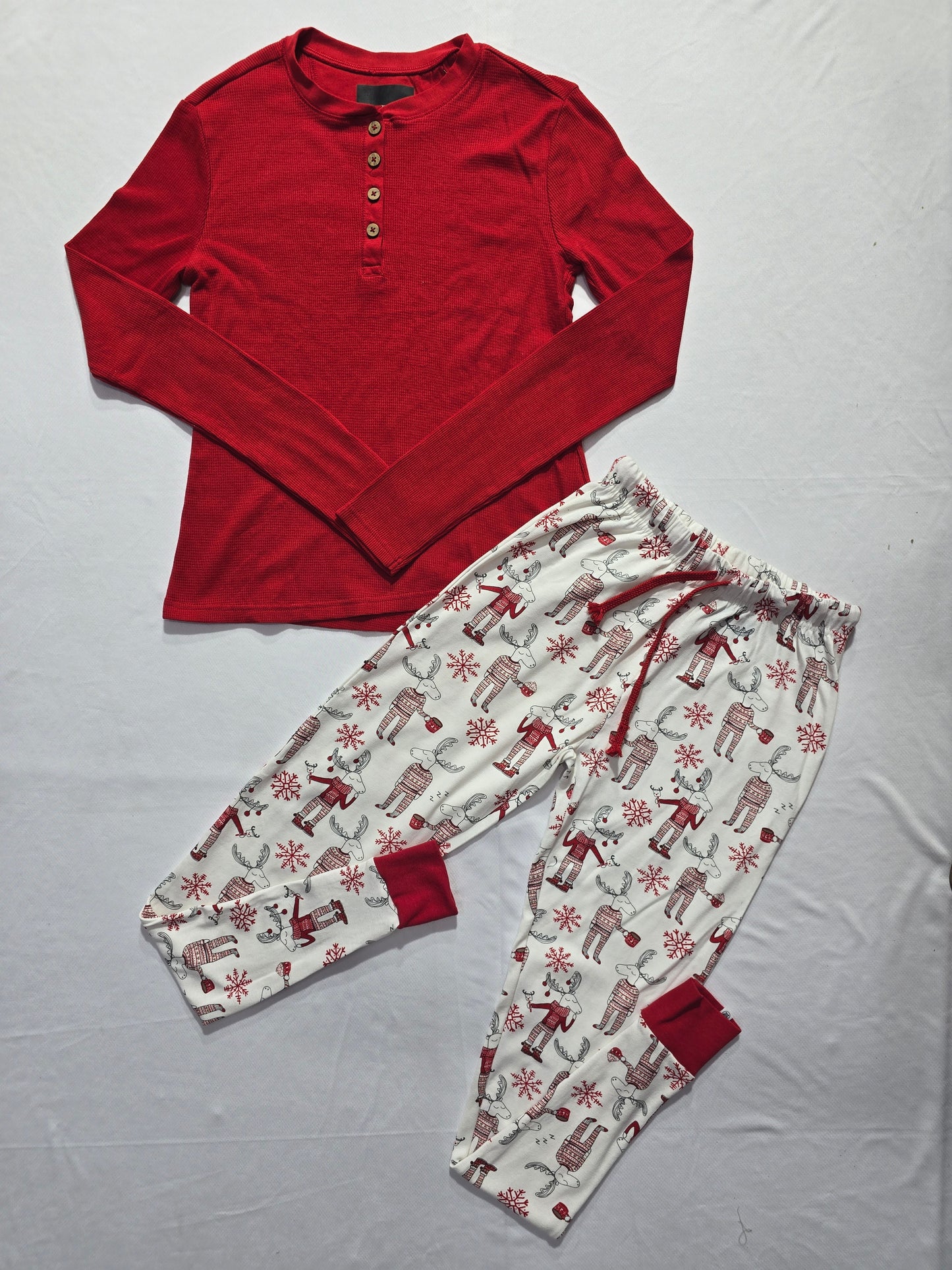 Women's pant set - waffle deer