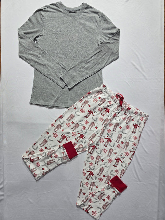 Women's pant set - grey cup deer(Plain Fain)