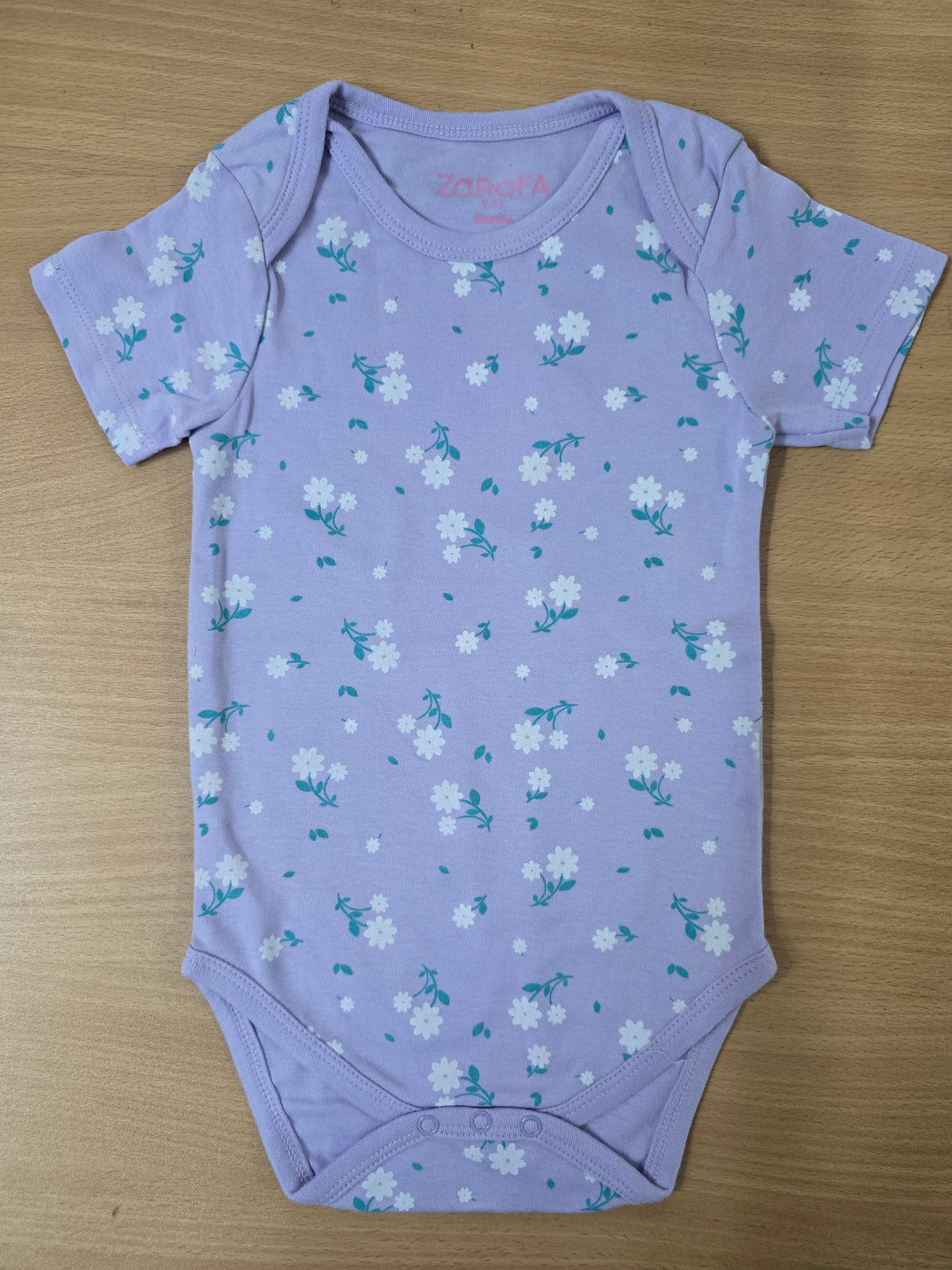 Baby's rompers - Purple with white Flowers