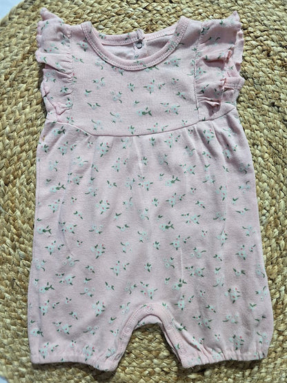 Baby's half jumpsuit - peach flower