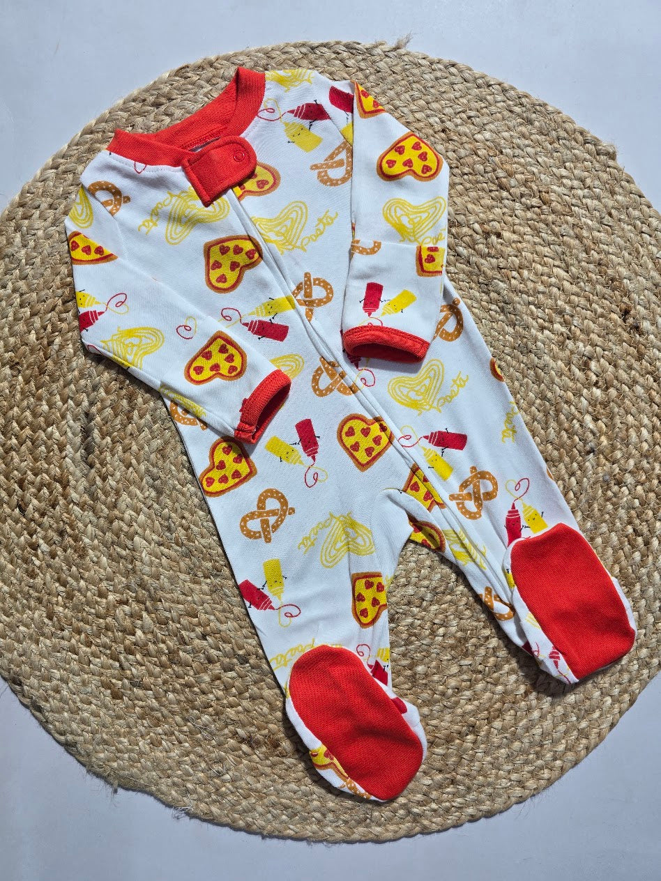 Baby's FS jumpsuit with shoe - Yellow hearts