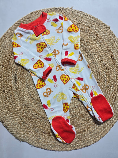 Baby's FS jumpsuit with shoe - Yellow hearts
