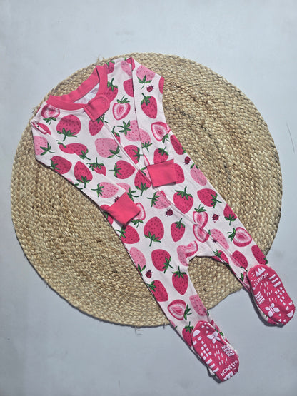 Baby's FS jumpsuit with shoe - Strawberry