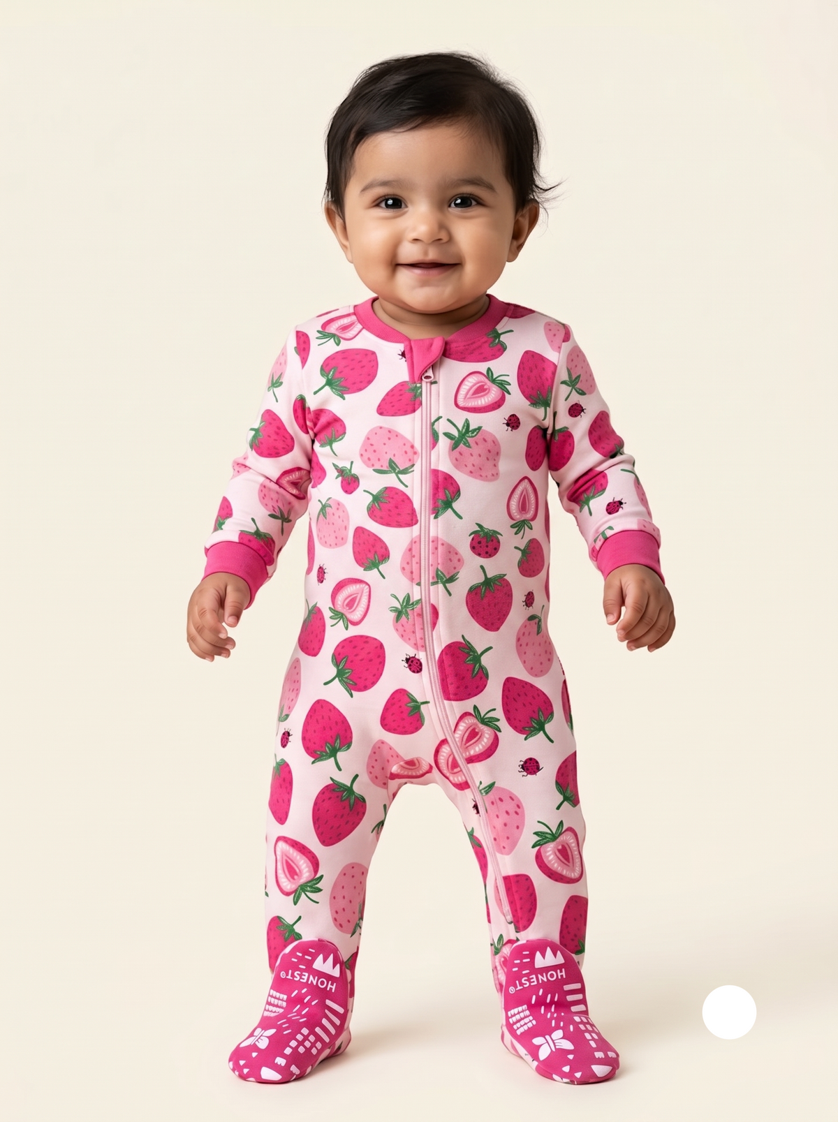 Baby's FS jumpsuit with shoe - Strawberry