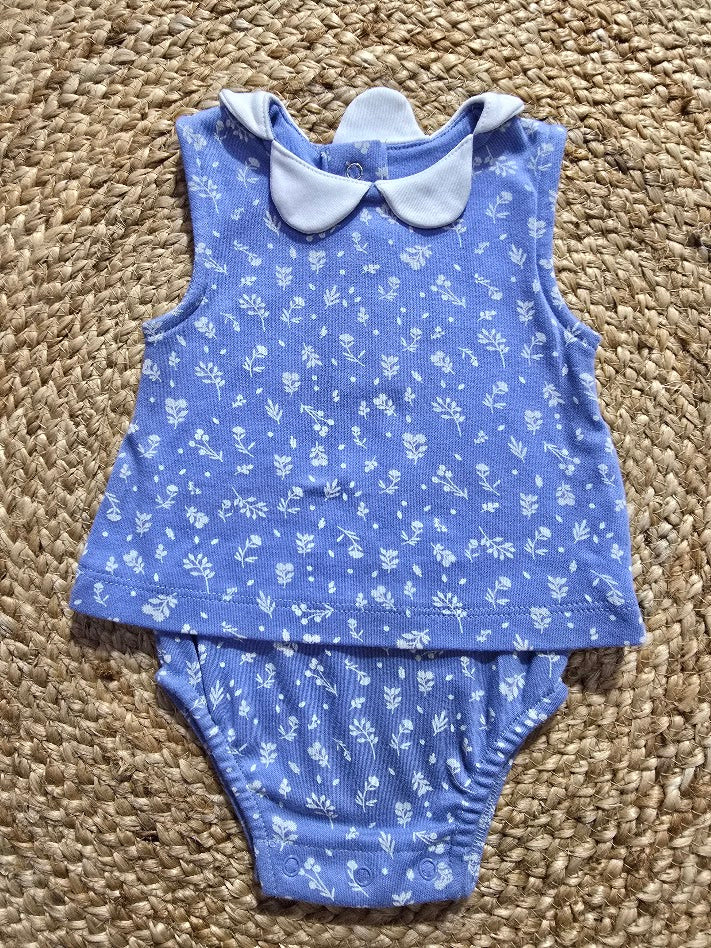 Baby's rompers - blue blossom