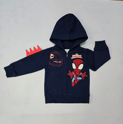 Baby's loop knit hoody zipper