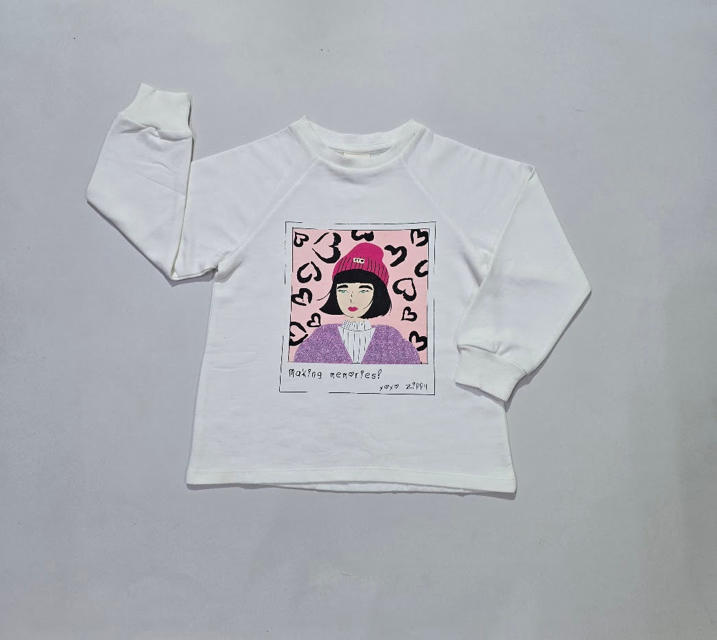 Girl's loop knit t-shirt